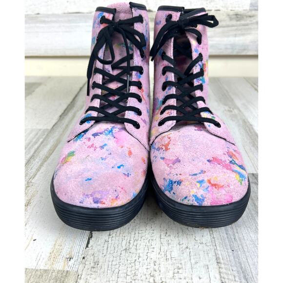 Dr. Martens Women’s 9 Pink Purple 1460 Pascal Confetti Suede Lace-Up Combat Boot - Picture 5 of 10